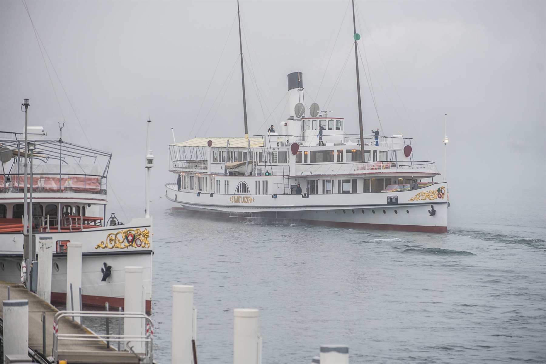 Dampfschiff Stadt Luzern auf Probefahrt